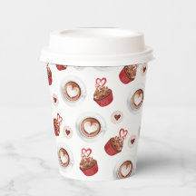 Paper cup design coffee and cake