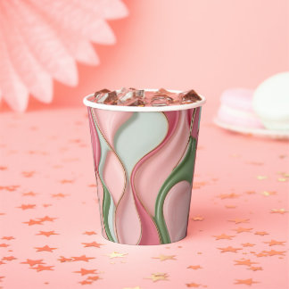 Paper cup in stylish abstract graphic