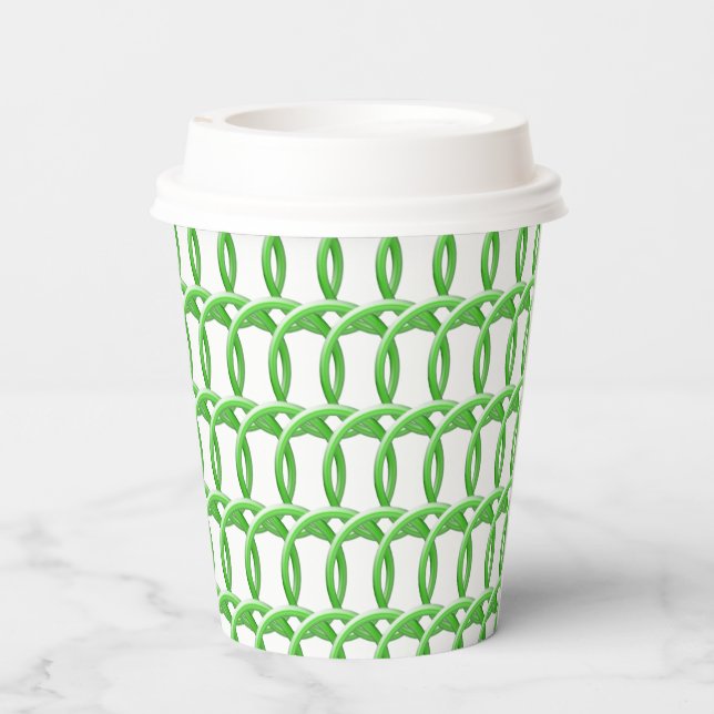 Paper Cup - Interwoven Green Rings (Back)