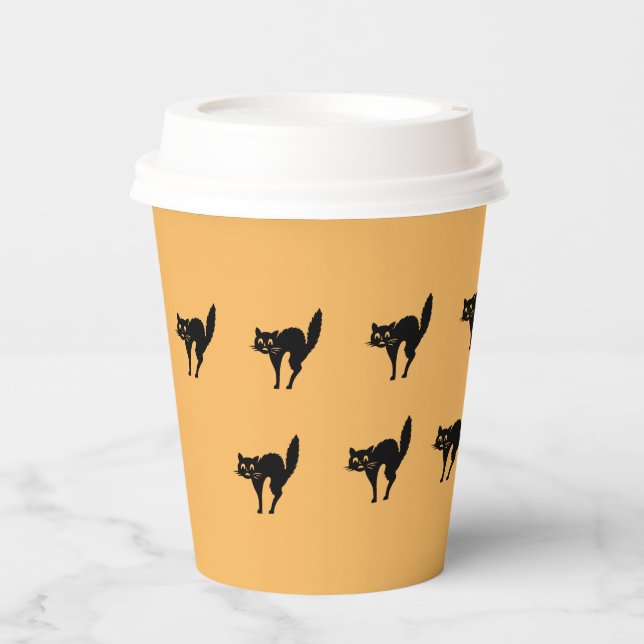 Paper Cup - Startled Black Cats (Front)