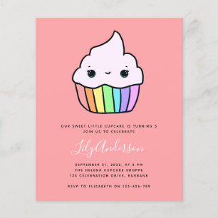 PAPER Cupcake Kid's Birthday Party Invitation