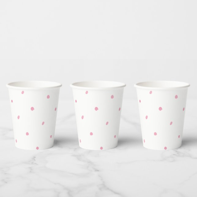 Paper Cups (8 oz) - Pink Dots (Multi)