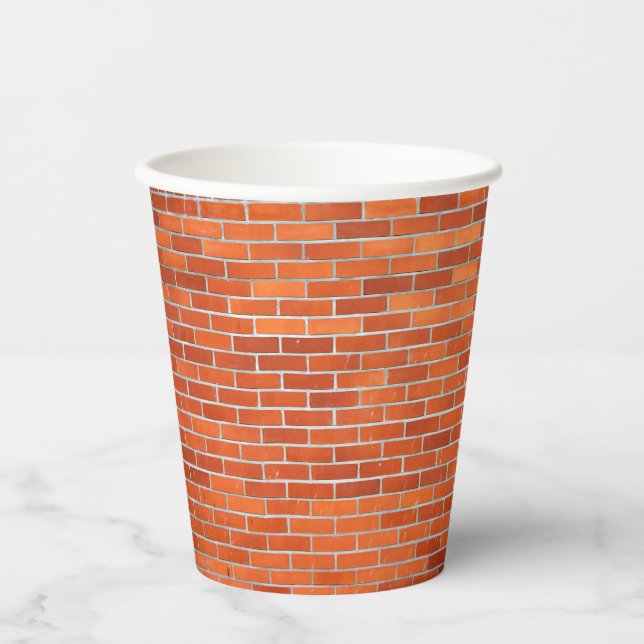 Paper Cups Brick Wall Background (Front)