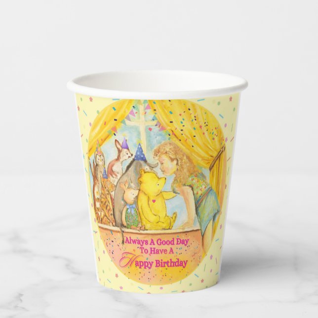 Paper cups for girls birthday party  (Front)