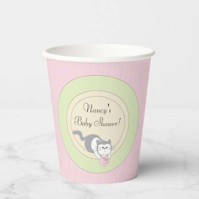 Paper Cups "Pink/Build-a-library" 8 oz. (Front)