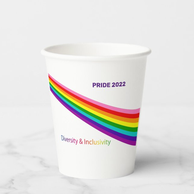 Paper Cups Pride 2022 Rainbow Flag LGBTQIA party (Front)