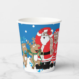 Paper Cups "Santa Claus Happy"  8 oz.
