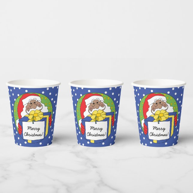 Paper Cups "Santa Claus Presents"  8 oz. (Multi)