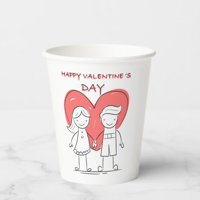 Paper Cups Size: 8oz Paper Cup, Lid: Add a lid! (Front)