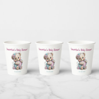 Paper Cups Teddy Bear Baby Shower