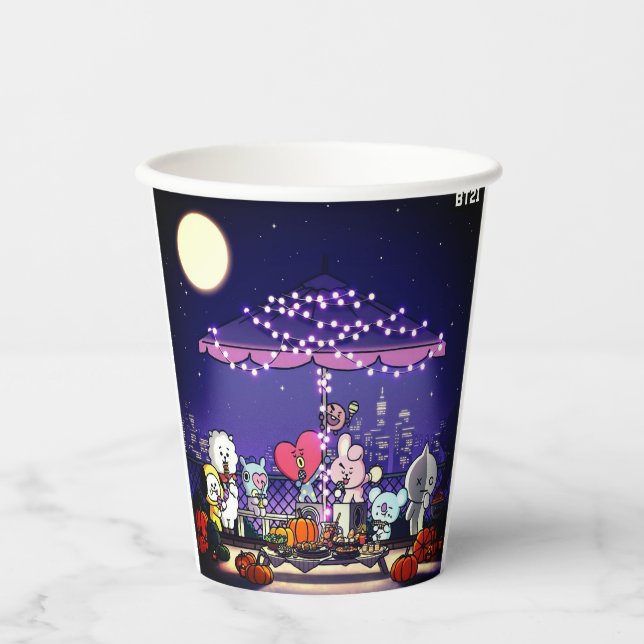 Paper cups with BT21 for Halloween (Front)