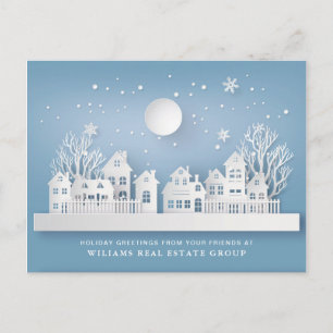 Paper Cut Christmas Composition Corporate Greeting Postcard