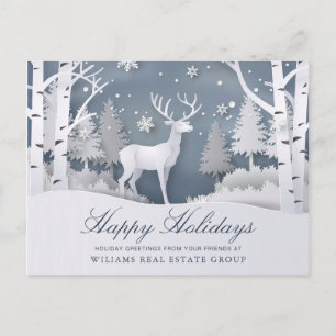 Paper Cut Christmas Composition Corporate Greeting Postcard