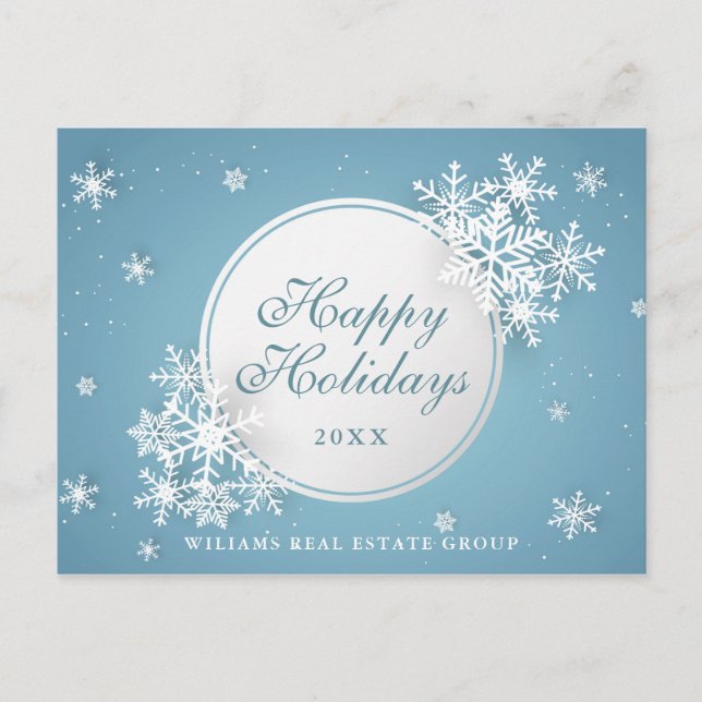 Paper Cut Christmas Composition Corporate Greeting Postcard (Front)