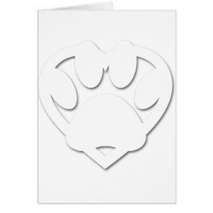 Paper Cut Dog Paw And Heart Shape