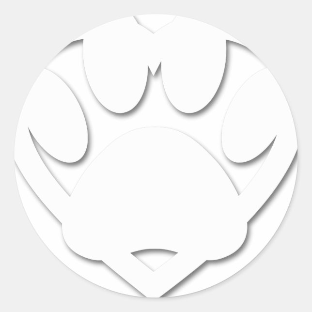 Paper Cut Dog Paw And Heart Shape Classic Round Sticker (Front)