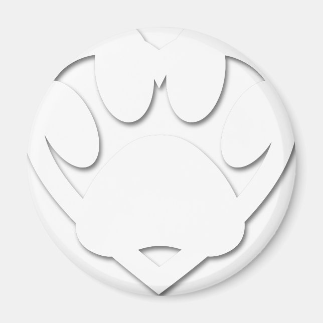 Paper Cut Dog Paw And Heart Shape Magnet (Front)