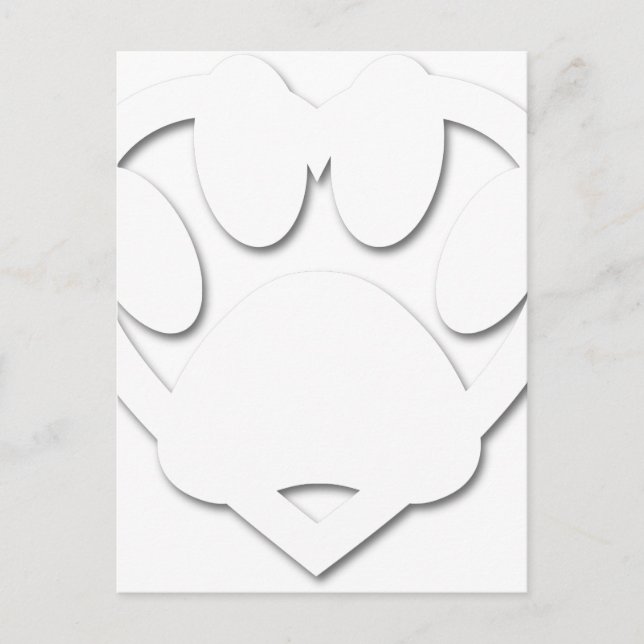 Paper Cut Dog Paw And Heart Shape Postcard (Front)