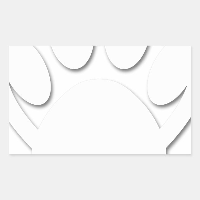 Paper Cut Dog Paw And Heart Shape Rectangular Sticker (Front)