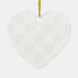 Paper Cut Dog Paw Pattern Ceramic Ornament