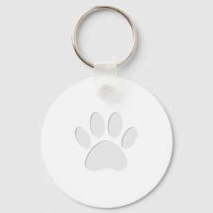 Paper Cut Dog Paw Print Key Ring
