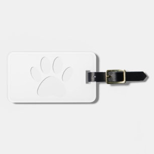 Paper Cut Dog Paw Print Luggage Tag