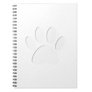 Paper Cut Dog Paw Print Notebook