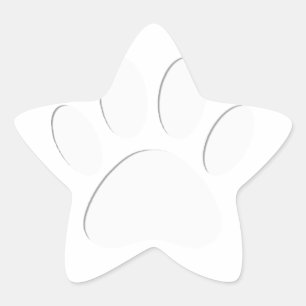 Paper Cut Dog Paw Print Star Sticker