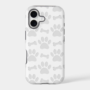 Paper Cut Dog Paws And Bones Pattern
