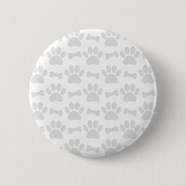 Paper Cut Dog Paws And Bones Pattern 6 Cm Round Badge (Front)