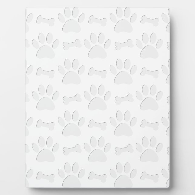 Paper Cut Dog Paws And Bones Pattern Plaque (Front)