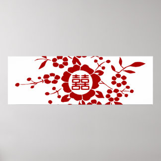 Paper Cut Flowers • Double Happiness Poster