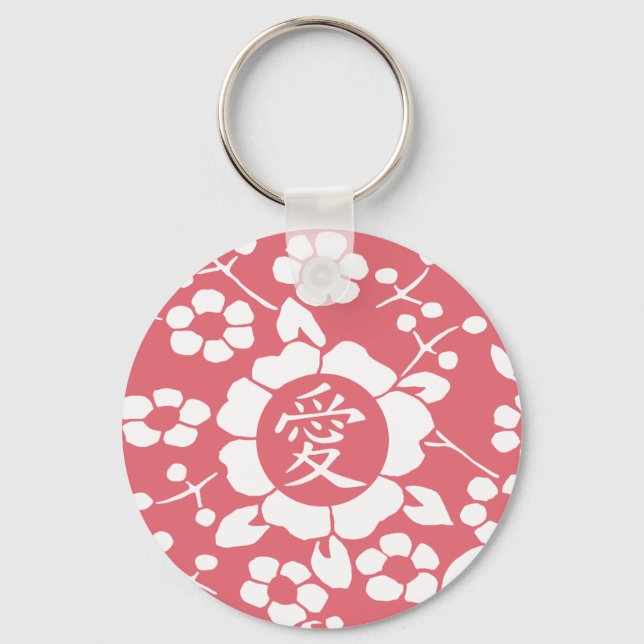 Paper Cut Flowers • Lovely Pink Key Ring (Front)