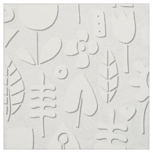 paper cut flowers white silver fabric