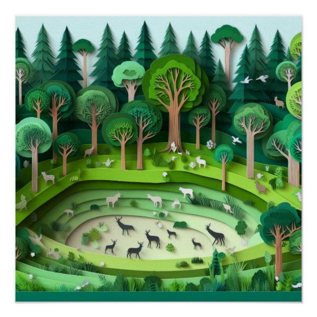 Paper Cut Forest Poster (Front)