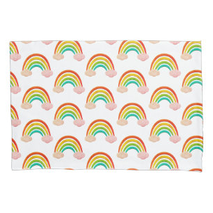 Paper Cut Rainbow And Pink Clouds Pillowcase