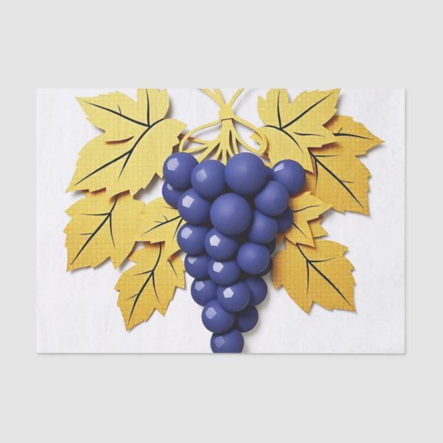 Paper Cut Style Cluster of Grapes with Elegant  (Front)