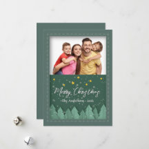 Paper Cut Style Winter Forest Photo Christmas