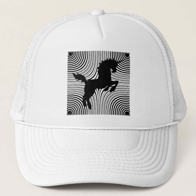 Paper Cut Unicorn Trucker Hat (Front)
