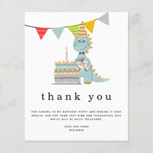 PAPER   Cute Dinosaur Cake Kids Birthday Thank You