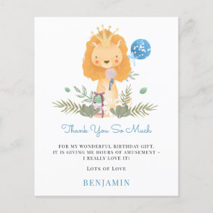 PAPER   Cute Lion Toddler Blue Thank You 