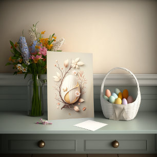 Paper Cutout and Origami Style Easter Egg Card