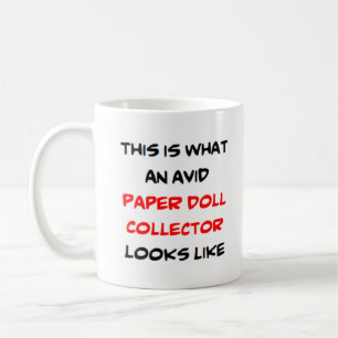 paper doll collector, avid coffee mug