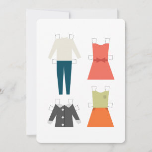Paper Doll Fashion Invitation