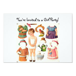 paper dolls invitations