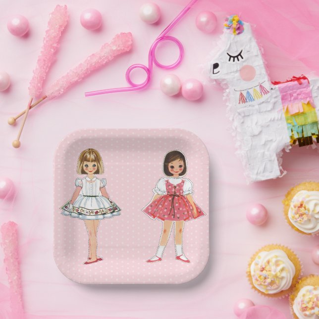 Paper Doll Party Paper Plates  (Party)