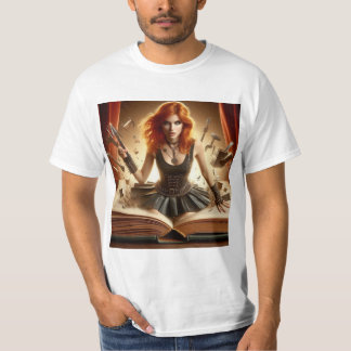 Paper Dreams: Woman escaping pages T-Shirt