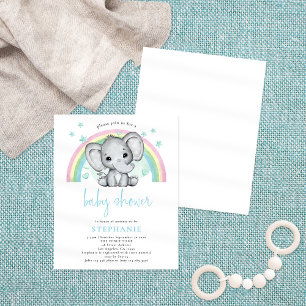 PAPER Elephant Rainbow Blue Baby Shower