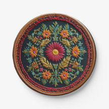 Paper embroidery plate