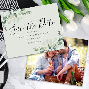 PAPER Eucalyptus Photo Wedding Save The Date